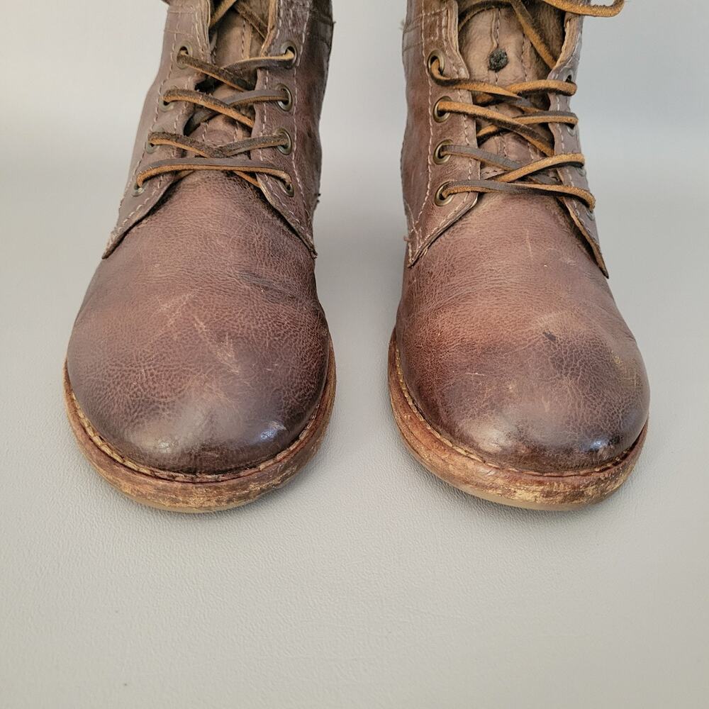 A.S.98 Airstep Brown Boho Biker Leather Chain Side Zip Size EUR 37 US 6.5-7 - Picture 5 of 12